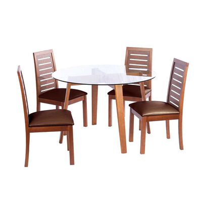Juego de Comedor Latam Home Valencia 4 Sillas Chocolate