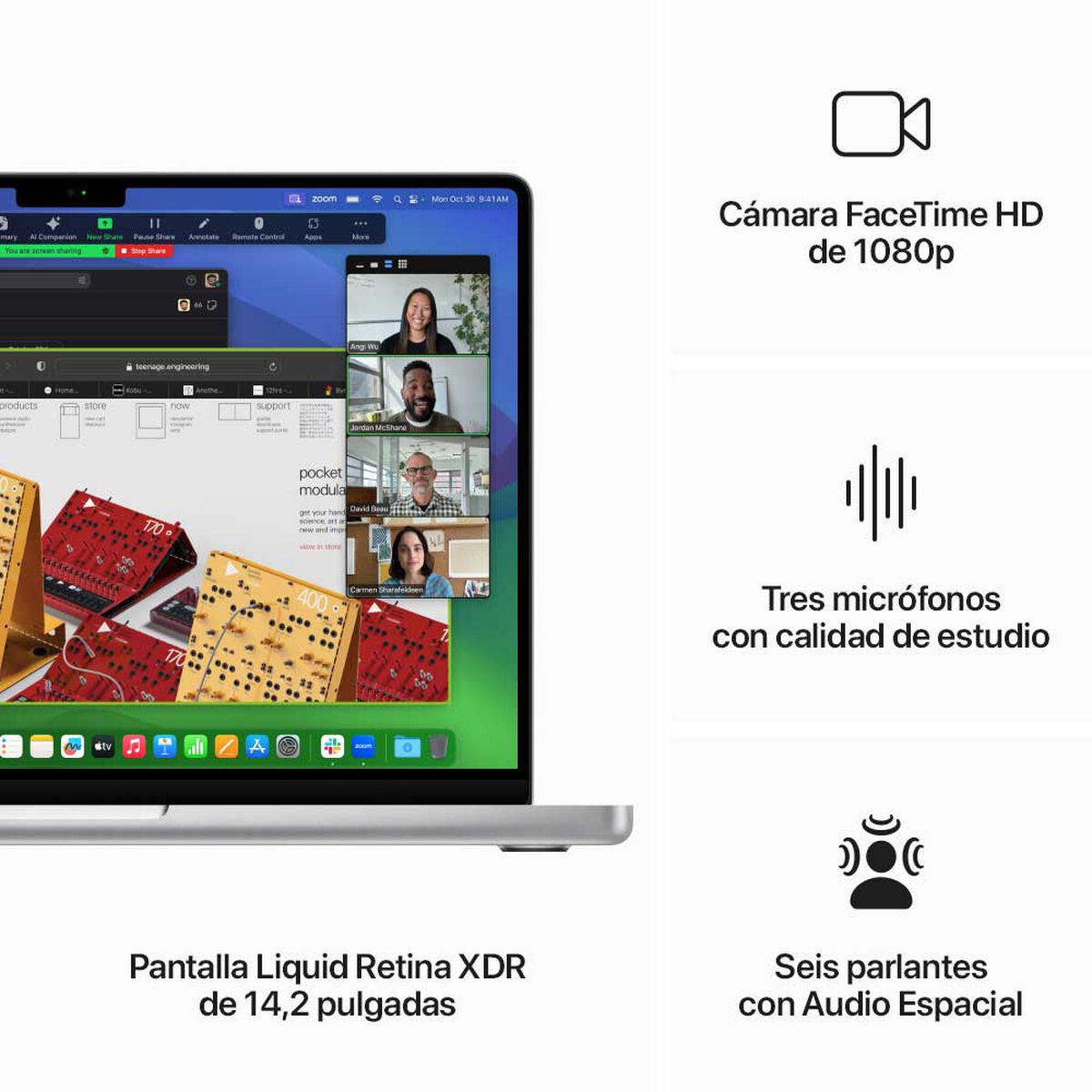 MacBook Pro Apple Chip M3 8GB 512GB SSD 14,2" Plateado