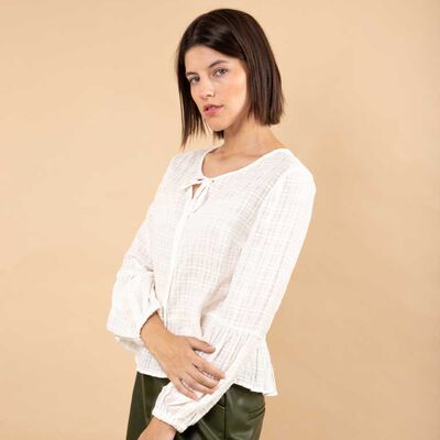 Blusa Algodón Manga Larga Mujer Zibel