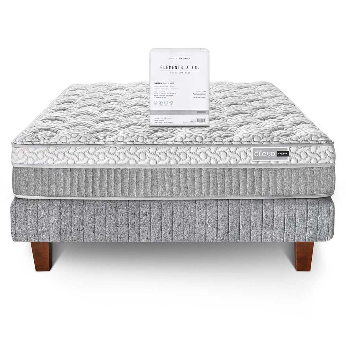 Juegos de Dormitorio Cama Europea Cannon Hybrid Cloud King + 1 Cubrecolchón