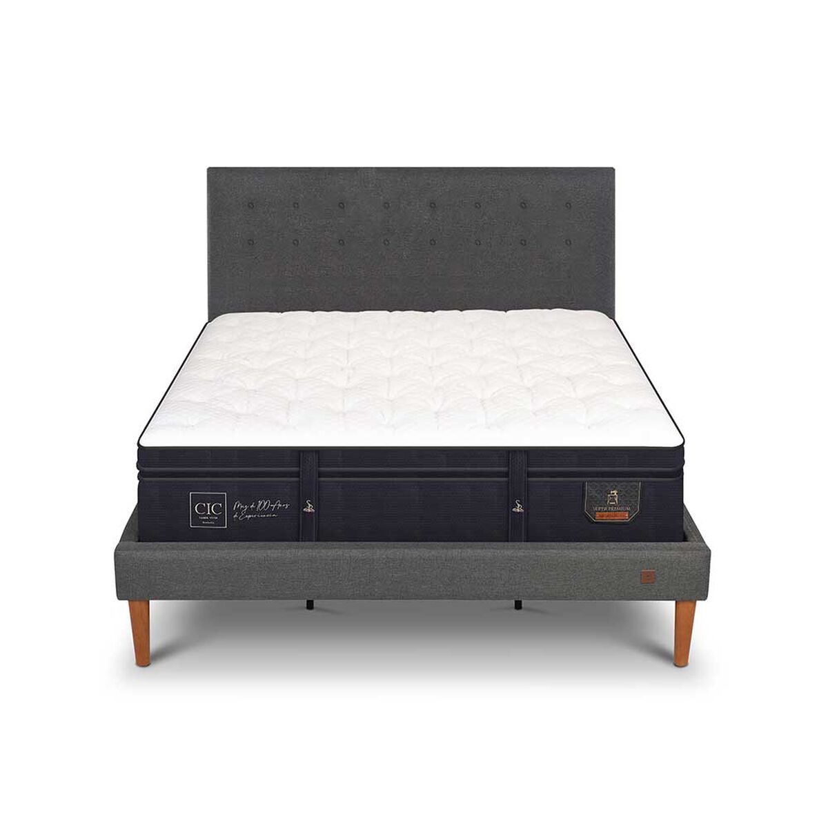 Cama Europea CIC King S&uacute;per Premium + Respaldo