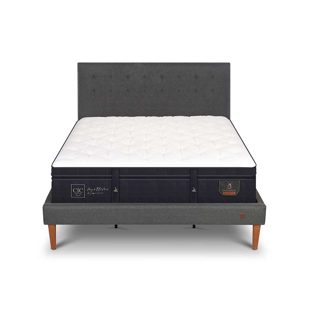 Cama Europea CIC King Súper Premium + Respaldo