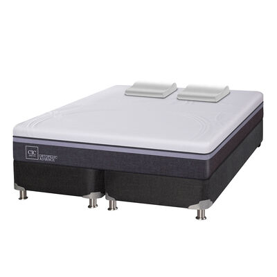 Box Spring CIC Base Dividida 2 Plazas Ortopedic Advance + Almohadas