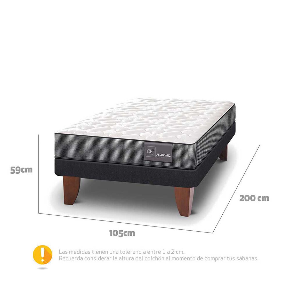 Cama Europea CIC 1,5 Plazas Anatomic
