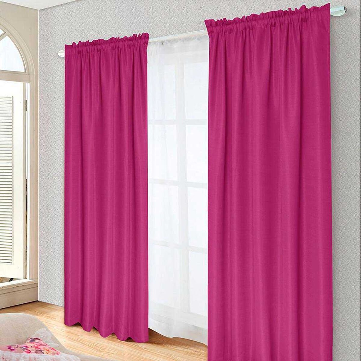 Combo Cortinas Doral Tabatha 220 x 140 cm Fucsia