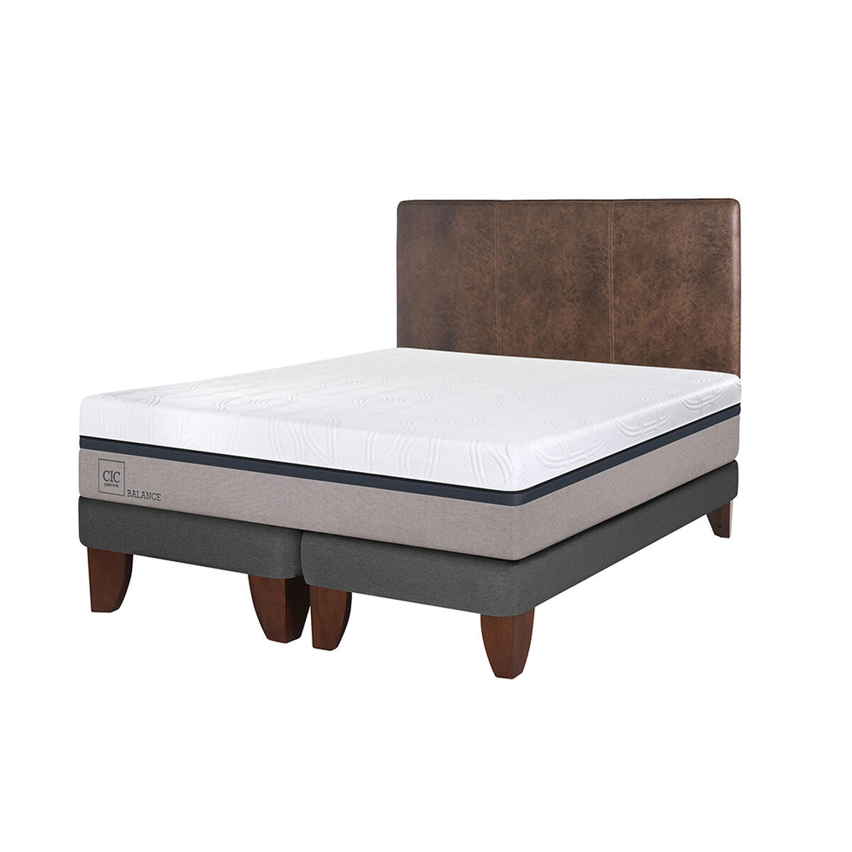 Cama Europea CIC Base Dividida King Balance + Respaldo Baker