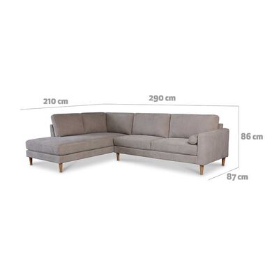 Imagen 2 del producto Sofá Seccional Izquierdo CIC Belfast 5 Cuerpos Arena