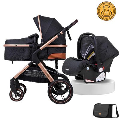 Coche Travel System con Accesorios LuBabycas X1 Negro