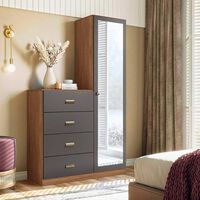 Cómoda Onessta Estilo 4 Cajones 1 Puerta Jatova Grafito