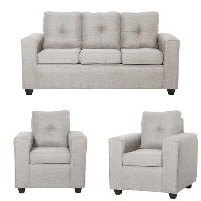 Imagen 1 del producto Juego de Living Black Factory Ranger Sofá 3 Cuerpos + Dos Sillones 1 Cuerpo Crema