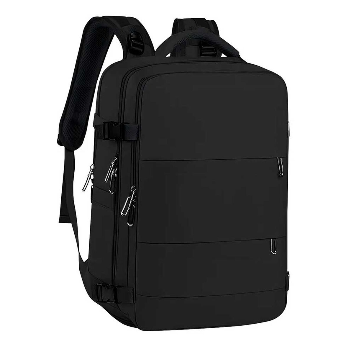 Mochila de Viaje Negra Laptop Compartimento Zapatos Impermeable De Gaune