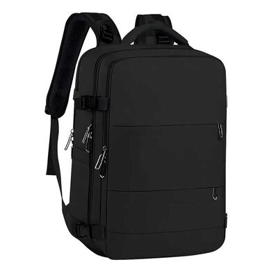 Mochila de Viaje Negra Laptop Compartimento Zapatos Impermeable De Gaune