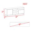 Rack TV Tuhome Pino Hasta 70" 2 Puertas  Fresno Europeo