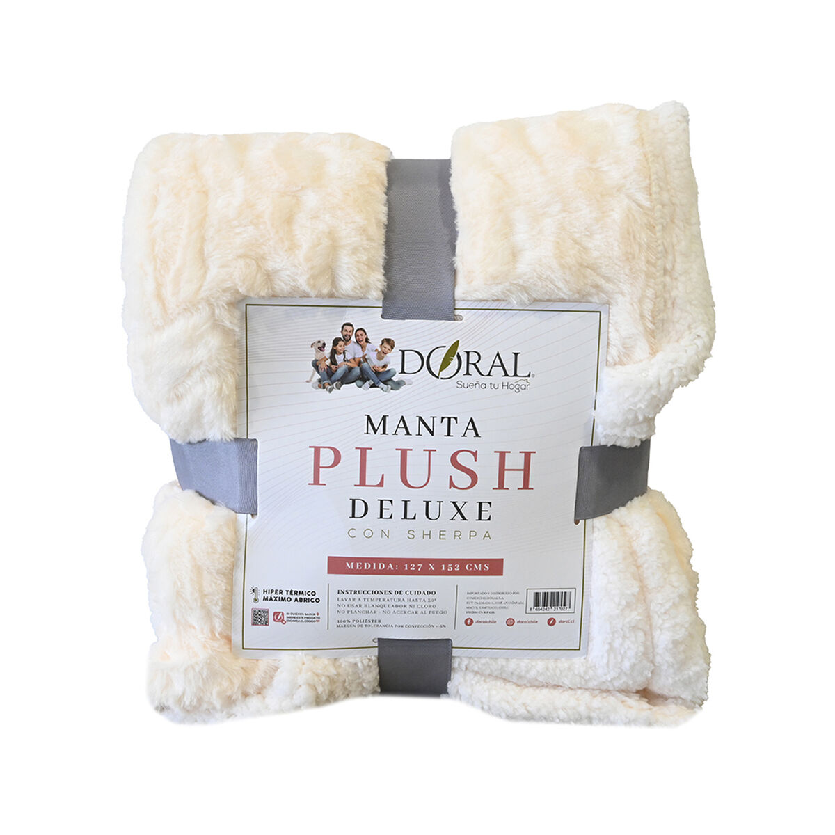 Manta de Poliéster Doral 1 Plaza Deluxe Beige