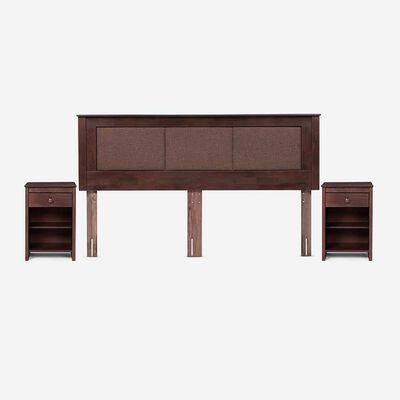 Imagen 1 del producto Respaldo + 2 Veladores Rosen King Rachel Café Chocolate