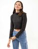 Sweater Crop Liso Cuello Tortuga Mujer Icono