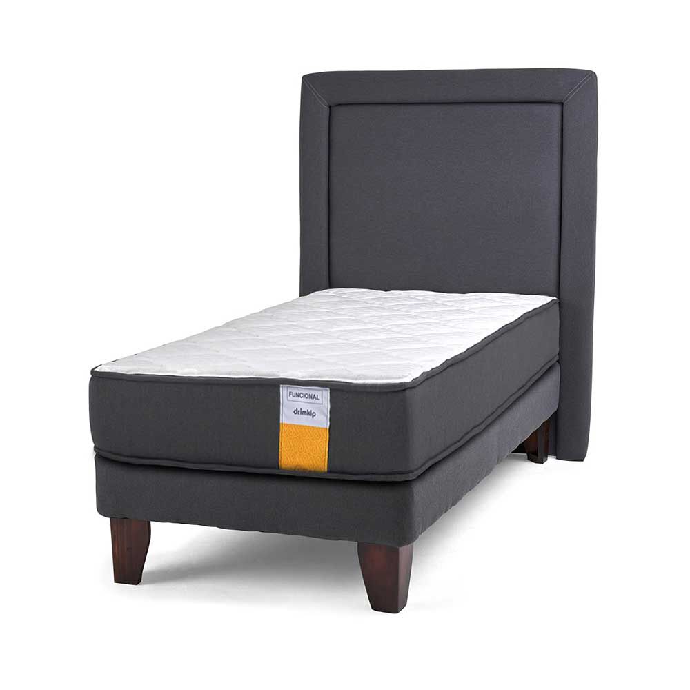 Cama Europea Drimkip 1,5 Plazas Funcional + Respaldo