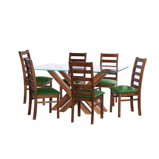 Juego de Comedor Latam Home Merida 6 Sillas Verde