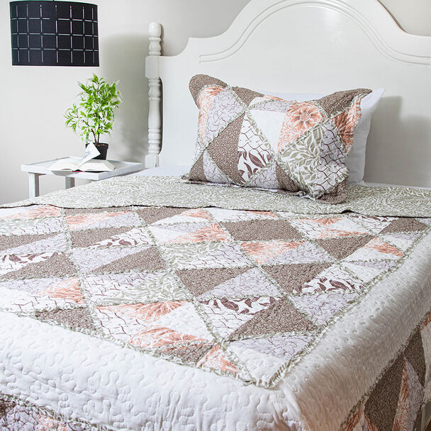 Quilt Doral Patchwork con Aplicación Deluxe Compose D3 1,5 Plazas
