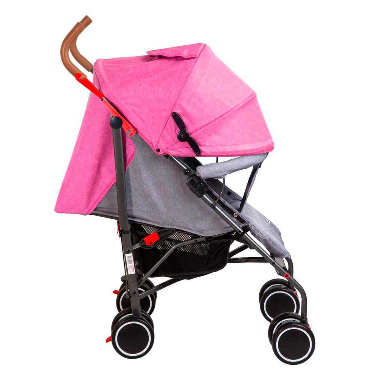 Coche Paragua Bebe Clap Compacto Plegable Melange Rosado Bebesit