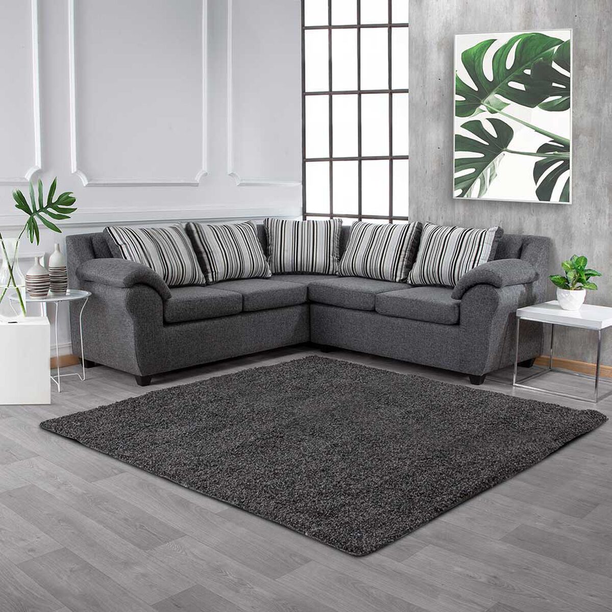 Sofá Seccional Muebles MPR Cattaleya 5 Gris Medio