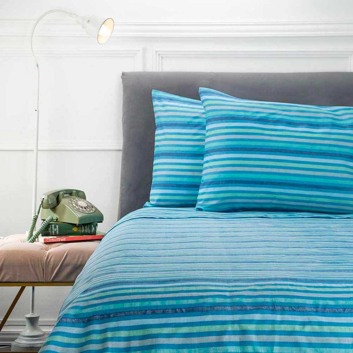 Juego de S&aacute;banas Estampadas Casa Linda 132 Hilos 1 Plaza Lines