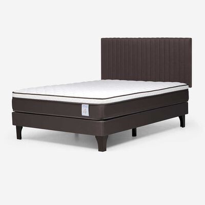 Imagen 2 del producto Cama Europea Rosen 2 Plazas New Style 4 + Respaldo Café