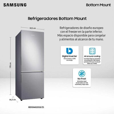 Imagen 2 del producto Refrigerador No Frost Samsung RB30N4020S8/ZS 290 lts
