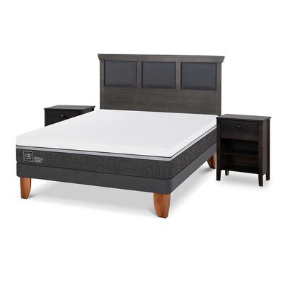 Imagen 2 del producto Cama Europea CIC 2 Plazas Ortopedic Advance + Respaldo + 2 Veladores Torino