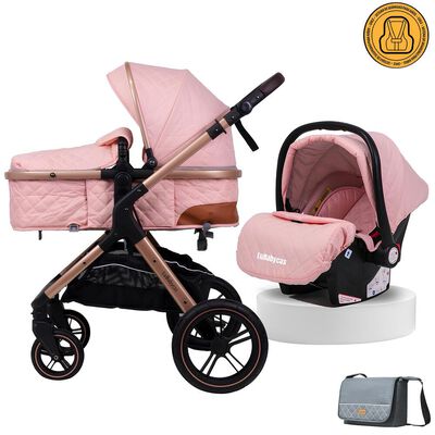 Imagen 1 del producto Coche Travel System con Accesorios LuBabycas X1 Rosado