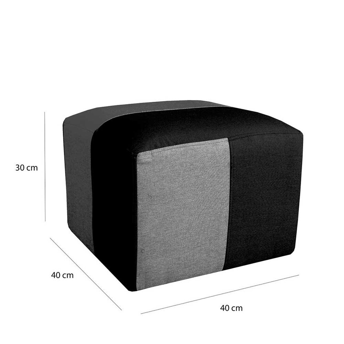 Sofa + 2 Pouff A&M Home Benjamin Negro Gris