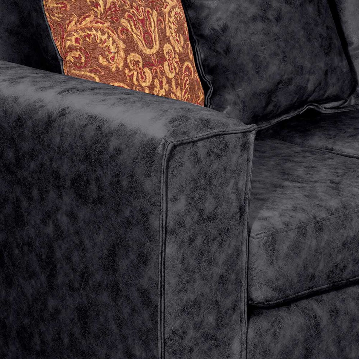 Juego de Living Black Factory Ezeiza Sof&aacute; 2 Cuerpos + Dos Sillones 1 Cuerpo Negro