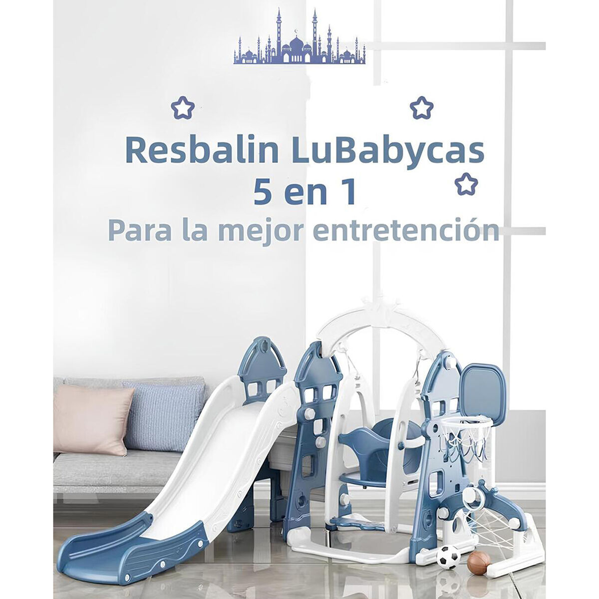 Resbalin Columpio 5 en 1 con Accesorios Azul Lubabycas