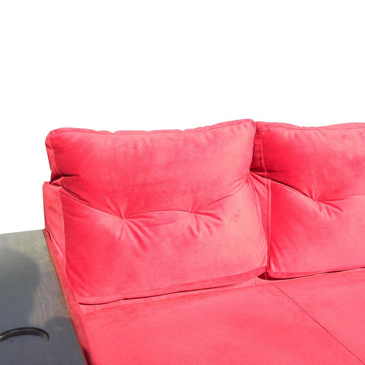 Juego de Living Almore Wilson Sofá 2 Cuerpos + Dos Pouf Rojo