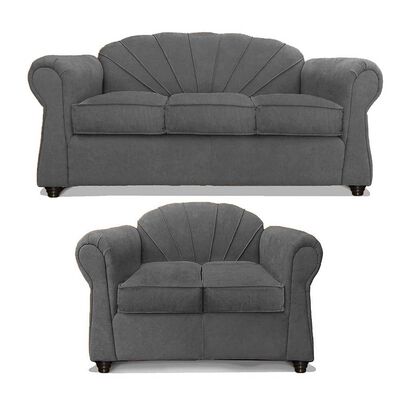 Imagen 1 del producto Juego de Living Elegant Detail Marsella Sofá 3 Cuerpos + Sofá 2 Cuerpos Gris