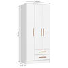 Closet Vekkahome Americano 3 Puertas 2 Cajones Blanco