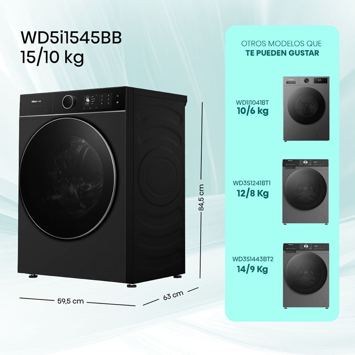 Lavadora Secadora Hisense WD5I1545BB 15/10Kg