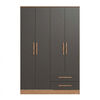 Closet Vekkahome Americano 4 Puertas 2 Cajones Grafito