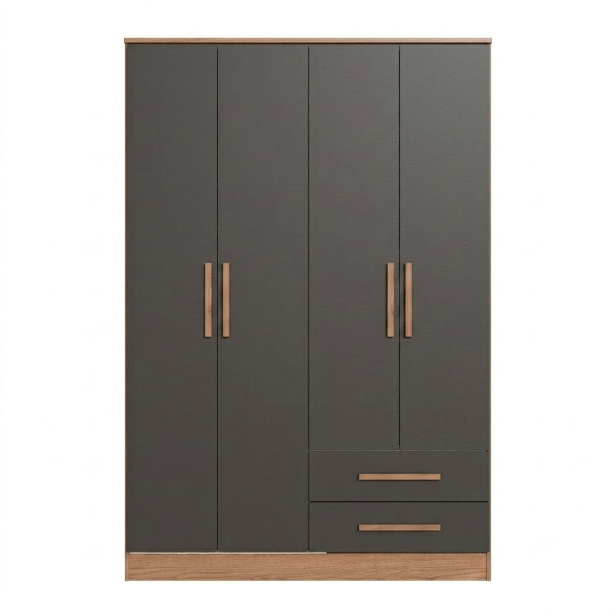 Closet Vekkahome Americano 4 Puertas 2 Cajones Grafito