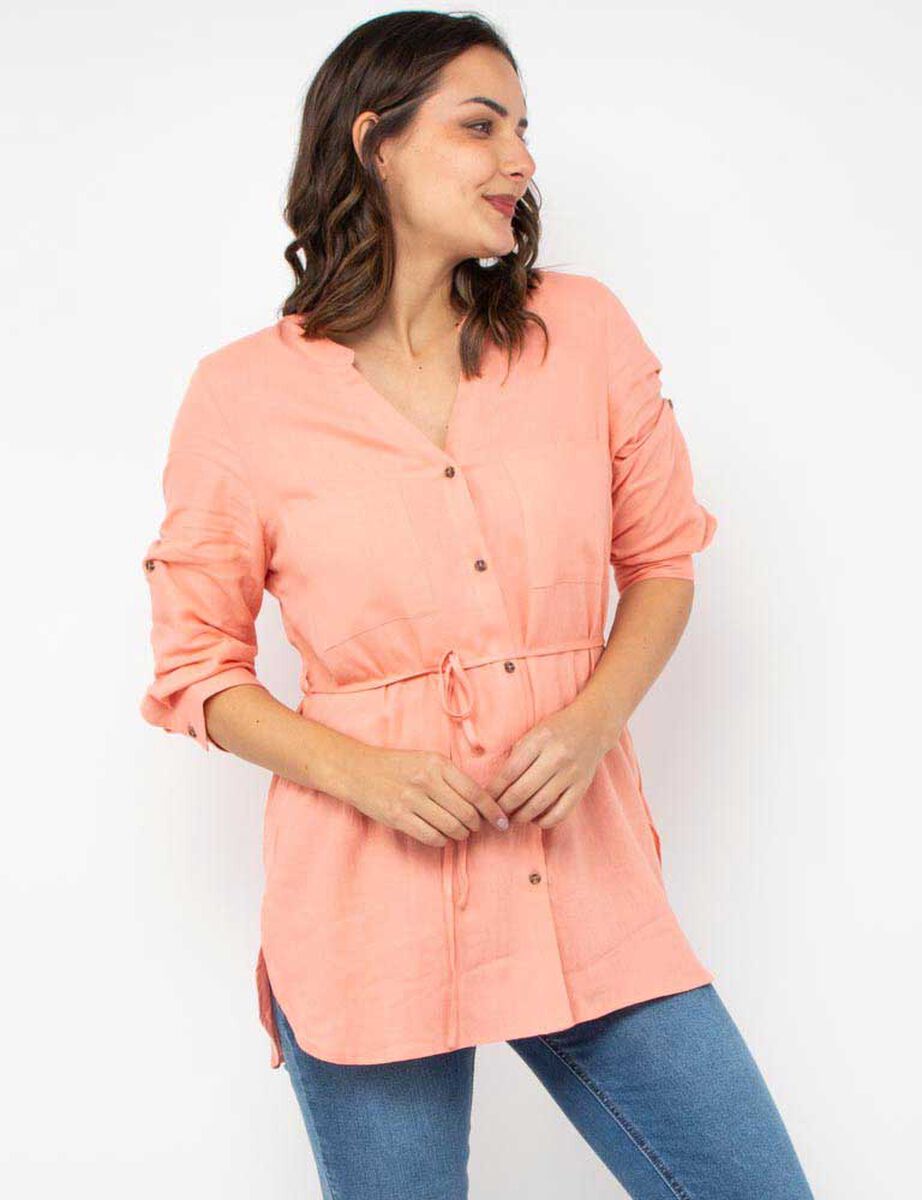 Blusa Lisa Manga 3/4 Mujer Zibel