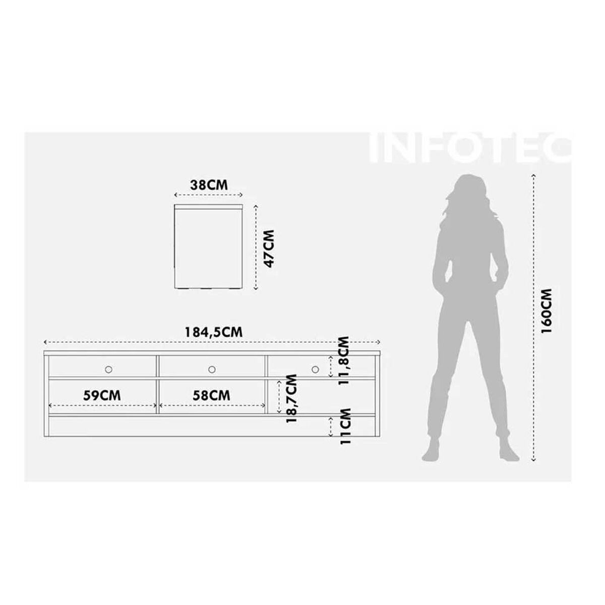 Rack TV Decocasa Aspen Hasta 75" Negro