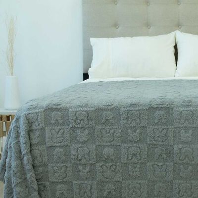 Frazada Doral 2 Plazas Chiporro Jacquard Liso Gris