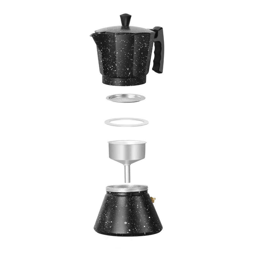 Simplit Cafetera Italiana Granito 4 Tazas Negro, foto 7