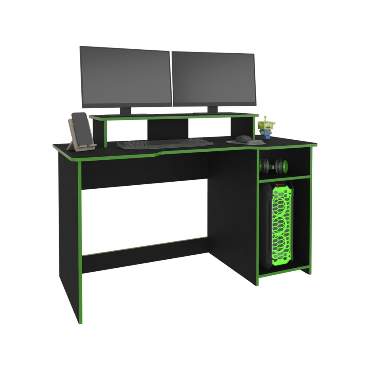 Escritorio Gamer TuHome Huni Wengue Y Verde