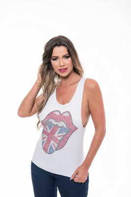 Imagen 1 del producto Polera Sin Mangas Mujer Rock Caviar Blanco