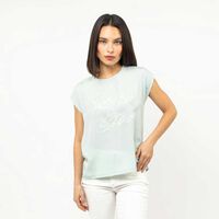 Polera Con Estampado Manga Corta Mujer Fiorucci Oliva, Rosado