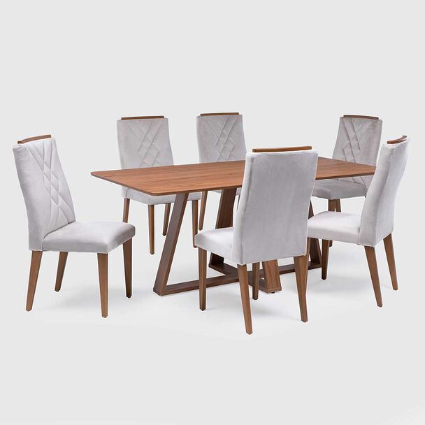 Juego de Comedor Decocasa Avena 6 Sillas Canela