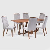 Juego de Comedor Decocasa Avena 6 Sillas Canela