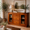 Buffet Muebles Hema Berl&iacute;n Nogal Vidrio