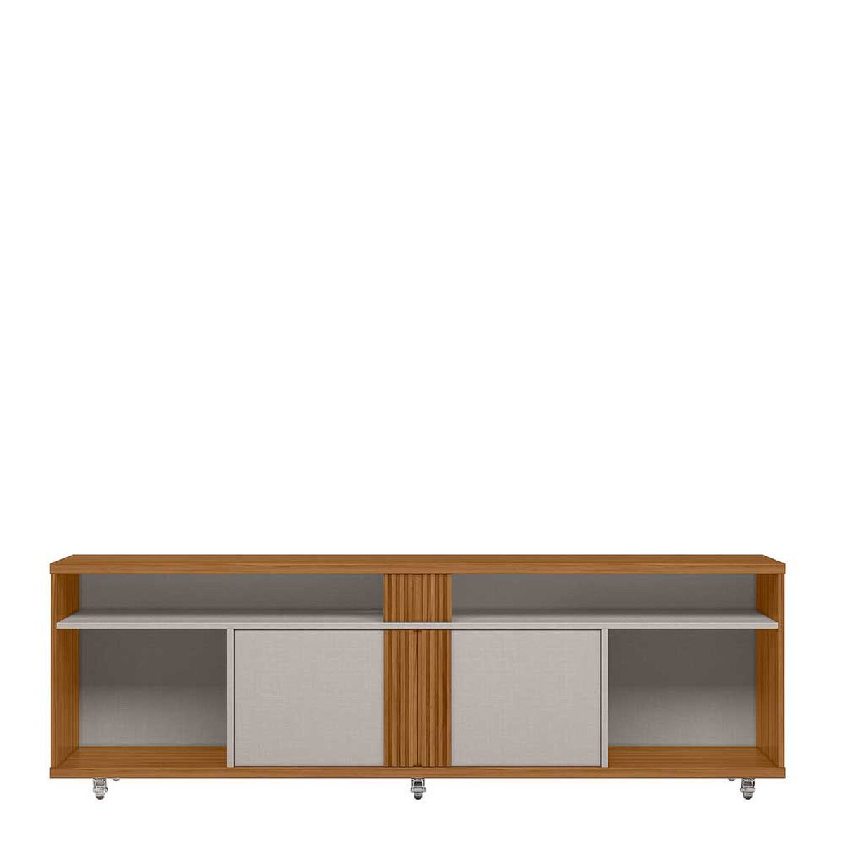 Rack TV Home Mobili Casen Hasta 70" Café Blanco Invierno